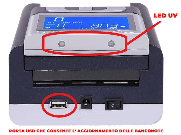 Rilevatore Banconote False Senza Batteria MBS New Age Pro Nero