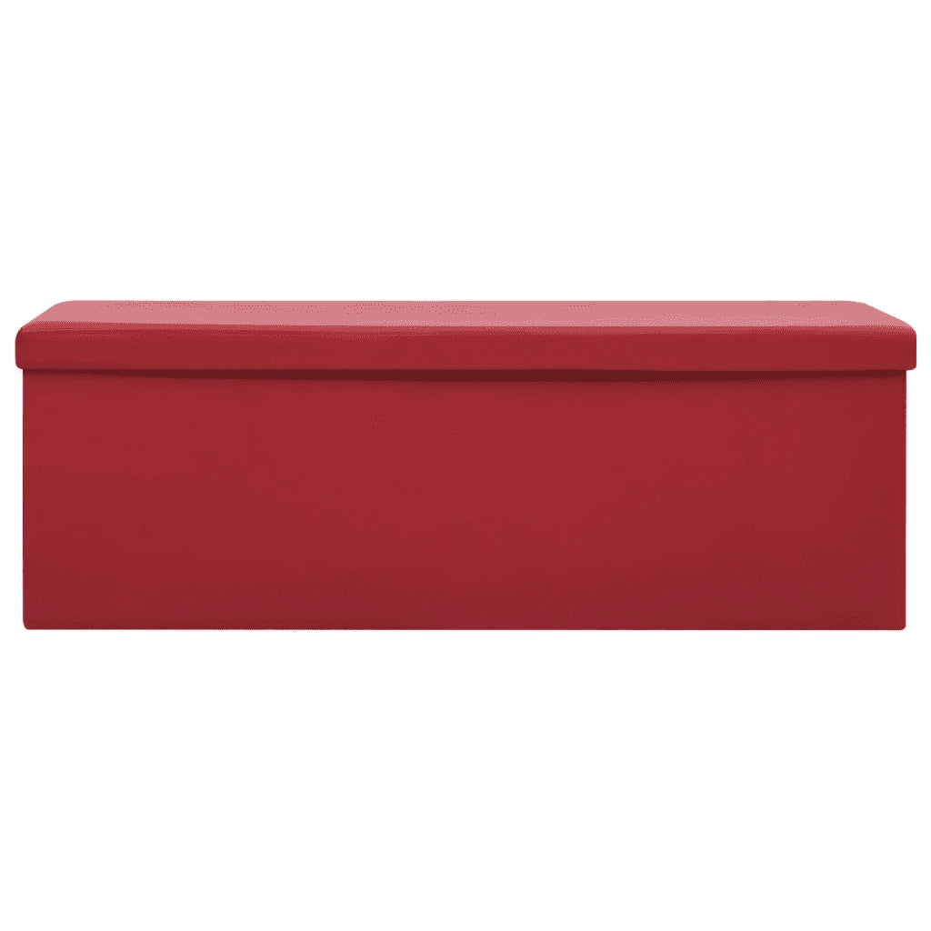 Panca Portaoggetti Pieghevole Rosso Vino in PVC