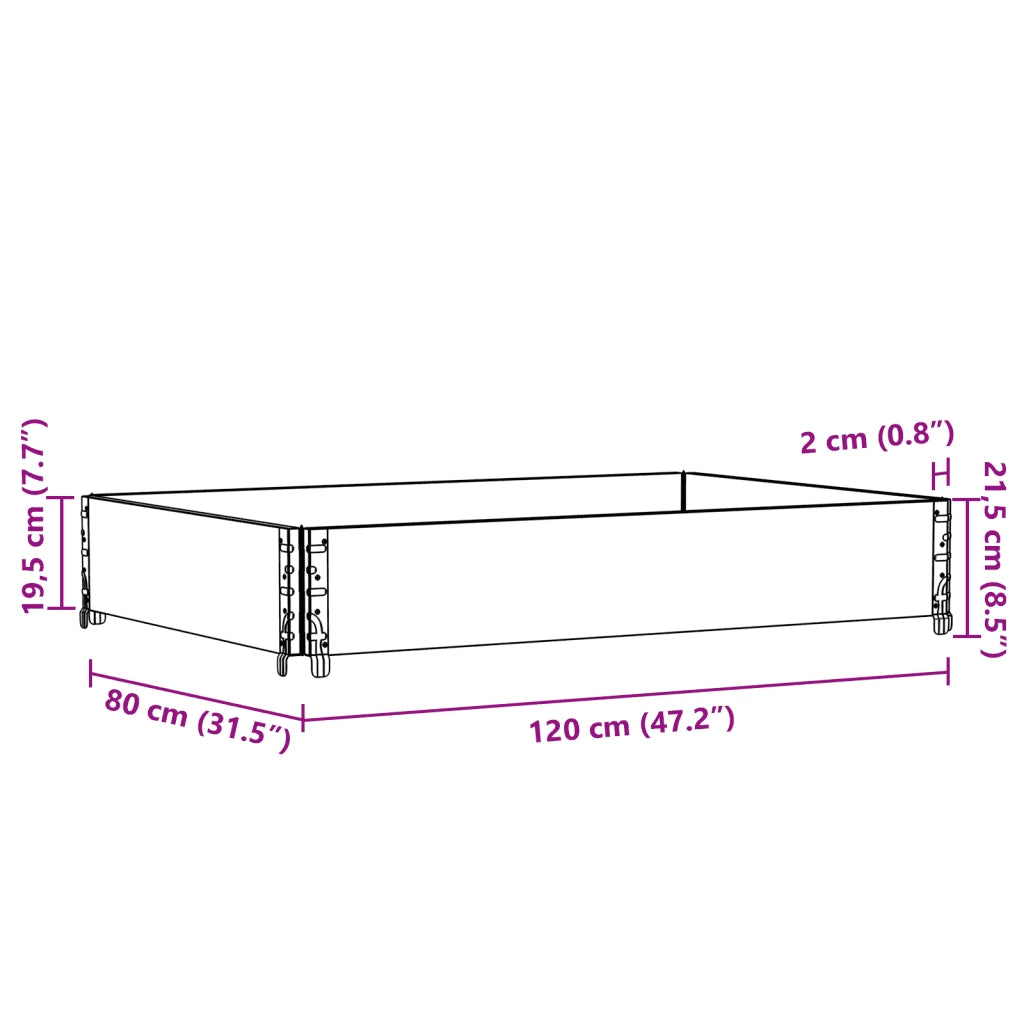 vidaXL Paretale per Pallet Grigio 120x80 cm in Legno Massello di Pino