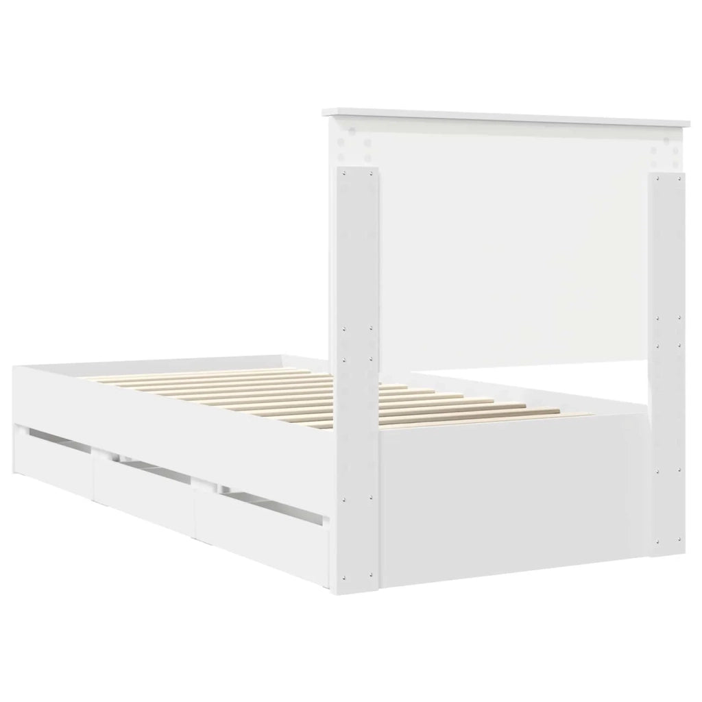Struttura del letto Bianco 75 x 190 cm Legno Ingegnerizzato