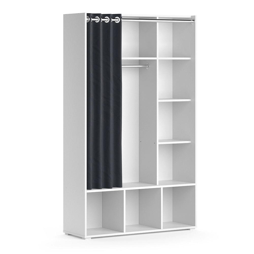 Vicco Armadio multifunzione Bianco 38 x 178.1 cm con binario per tende