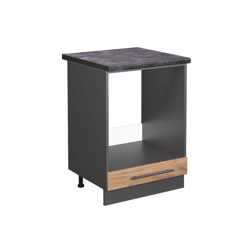 Mobile per forno da incasso Fame-Line Rovere dorato/Antracite 60 cm, PL Antracite Vicco
