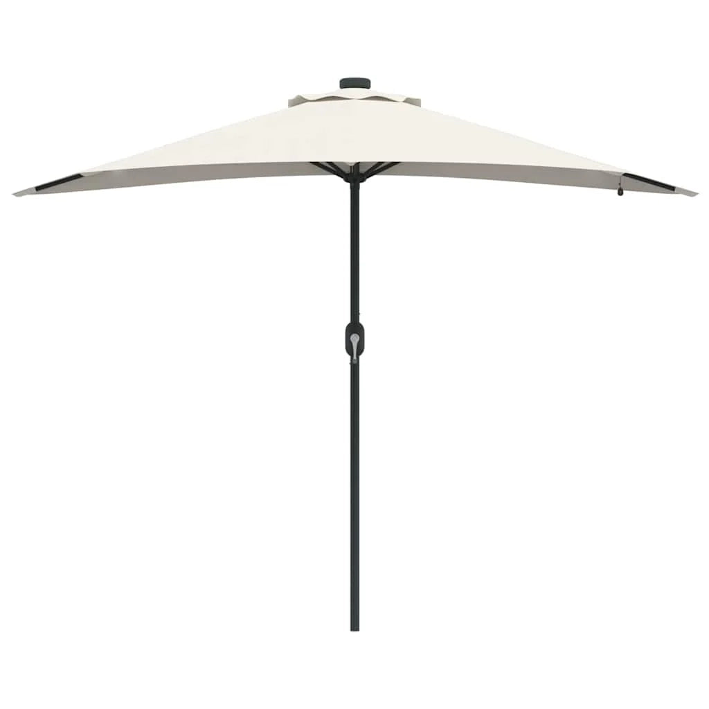 Moderno ombrellone pieghevole da giardino per il relax all'aperto 294 x 150 x 223 cm poliestere color sabbia 02_0058658