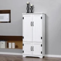 Credenza Cucina Alta con 2 armadietti 3 ripiani, Buffet contemporanea multispazio con 2 porte, in MDF, 60x30x123cm, bianco| Aosom Italy