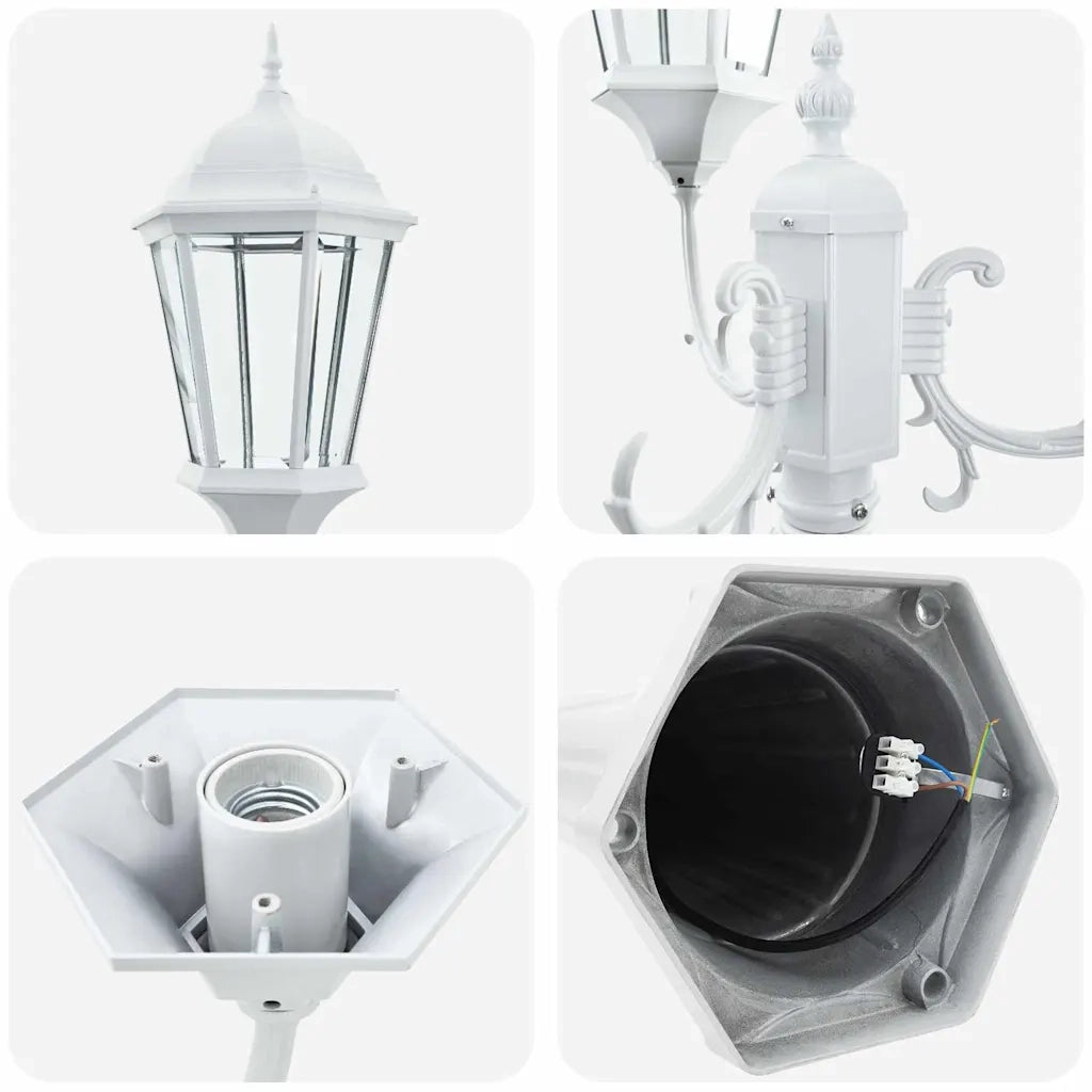Luce da Giardino Bianco 61 x 53 x 235 cm Alluminio e vetro 42000334