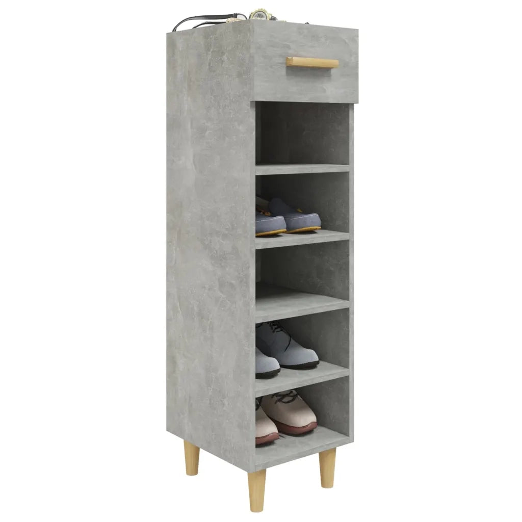 Scarpiera | Mobile per scarpe Grigio Cemento 30x35x105 cm in Legno Multistrato