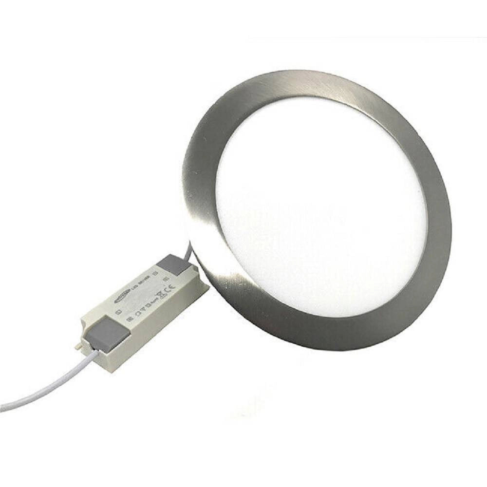 Trade Shop - Pannello Led Incasso Silver Tondo Slim 12 W Luce 6500k 3000k 4000k P155a-a -