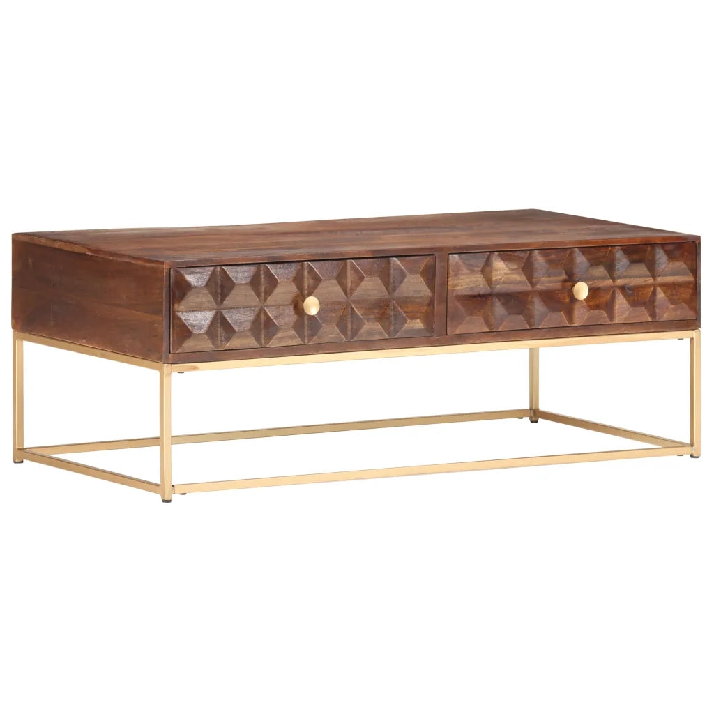 Tavolino da caffè 112x50x40 cm in Legno Massello di Mango 323405