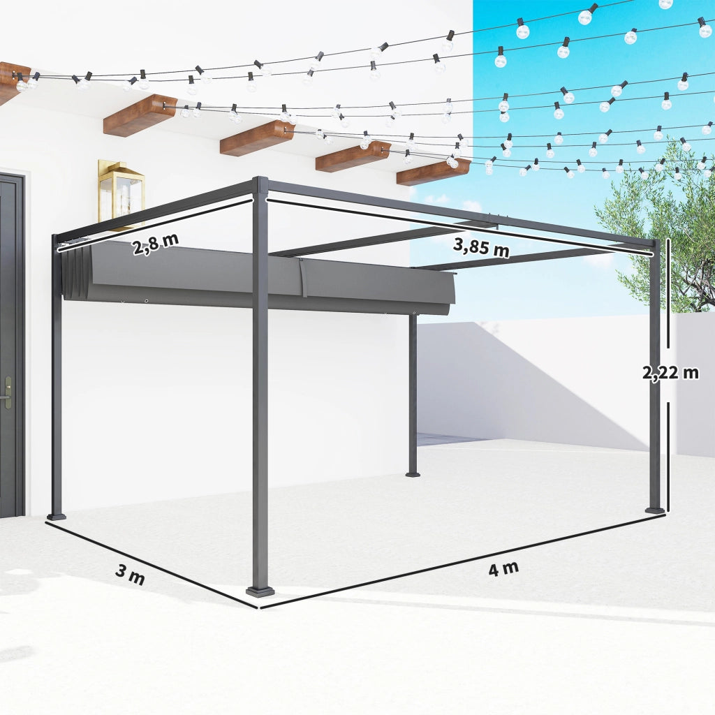 Pergola da Giardino ¨C zephmum ¨C Metalloplastica Antracite 300x300x250 cm
