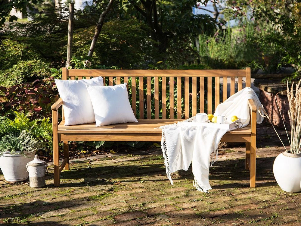 Panca da giardino leggera in legno di acacia 160 cm a doghe design esterno patio in stile rustico