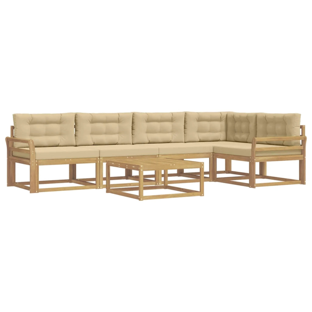 Set di divani da esterno 6 pcs Bianco e Beige 79 x 79 x 37 cm 3386482