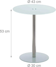 Tavolino rotondo diametro 43 cm vetro bianco 13_0002680