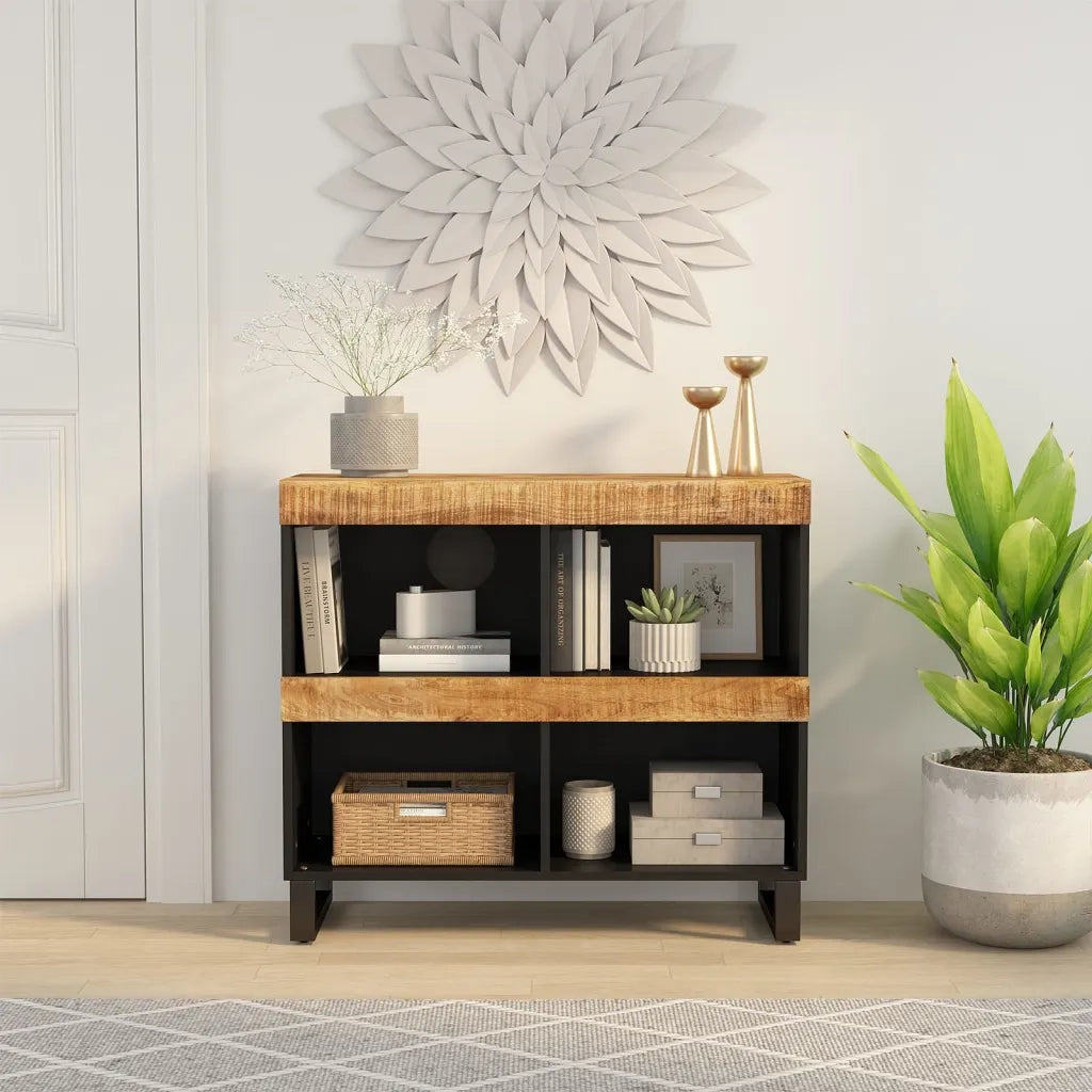 Credenza | Madia | Buffet da pranzo | Armadio da pranzo 85x33x75 cm in Legno Massello di Mango