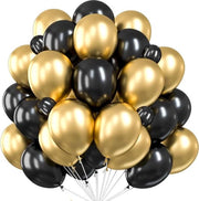 Decorazioni di Festa Ballooni Mix Oro Nero 100% Biologico - Decorazioni di Festa Capodanno Nuovo Anno Aria di Elio