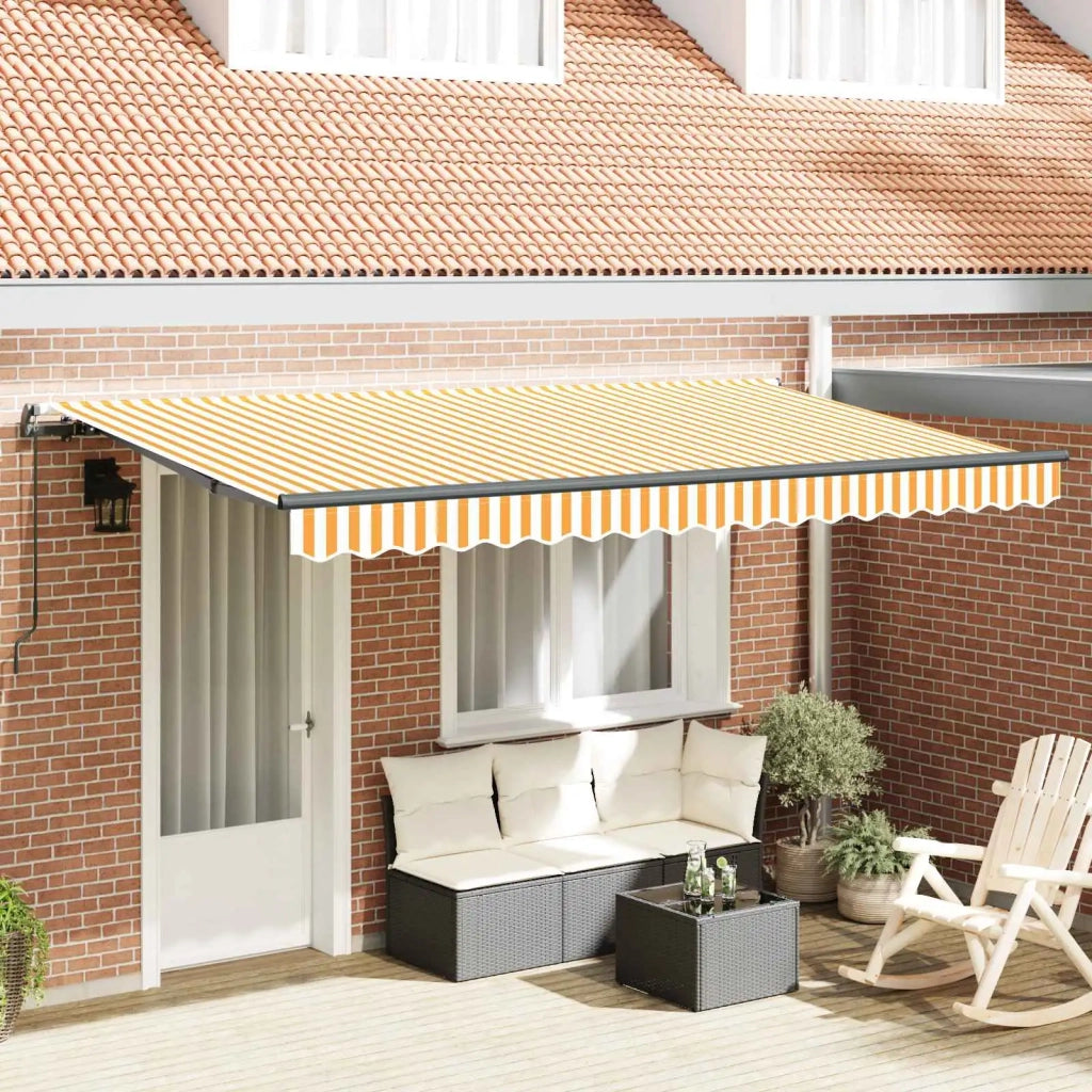 Tenda da Sole | Tenda Retrattile Giallo 350 x 200 cm Tessuto