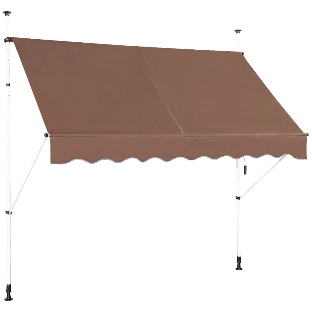 Tenda da sole retrattile 200 x 300 cm regolabile in altezza con manovella design moderno in alluminio marrone 20_0010426
