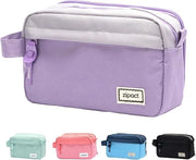 Etui tridimensionale con 3 compartimenti, etui con grande capacità, etui con chiusura duratura, etui per ragazze, ragazzi, adolescenti, articoli da ufficio - blu scuro