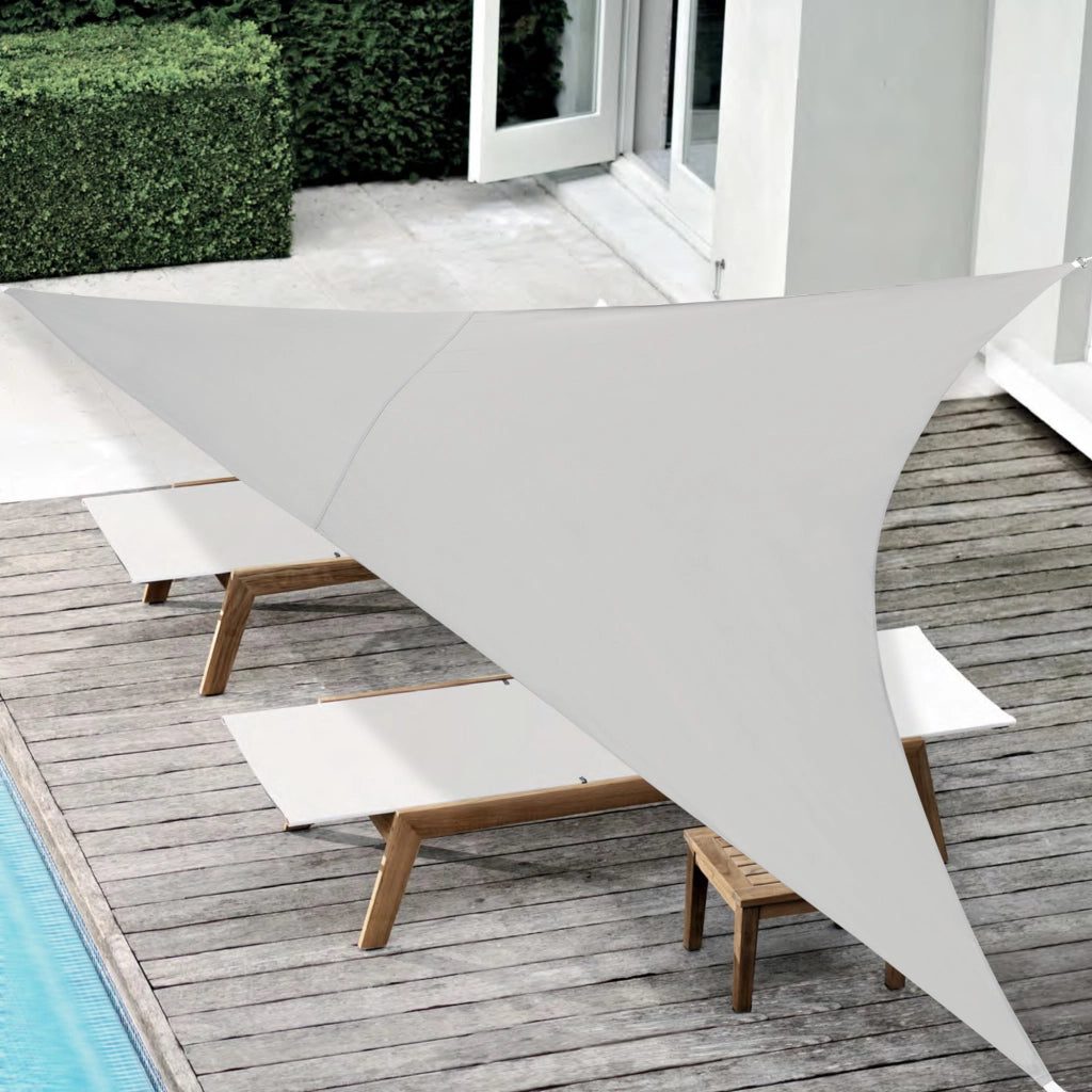 Vela Ombreggiante Patras Tenda Parasole Triangolare 360x360x360 cm Grigio Chiaro [en.casa]