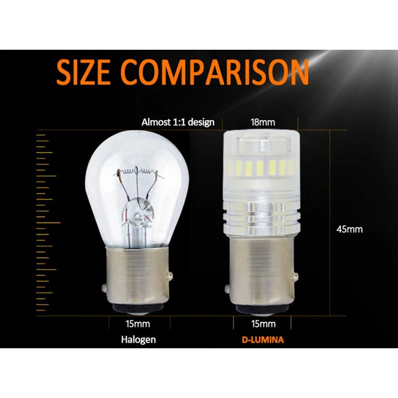 Lampada Led 1157 BAY15D P21/5W Canbus Bianco 12V No Errore IP67 Illuminazione 360 Gradi