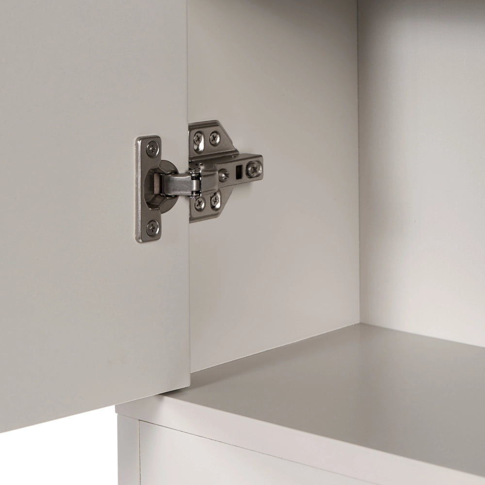 Mobile da bagno a colonna in MDF con ripiani, colore beige chiaro stile tradizionale