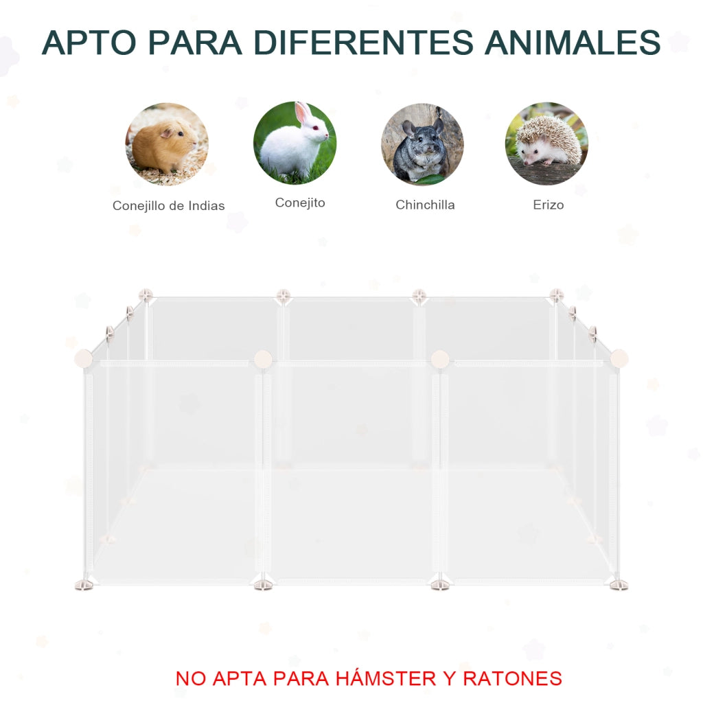 Recinto per Animali Domestici ¨C zephmum ¨C Plastica Trasparente 105x105x45 cm Bianco