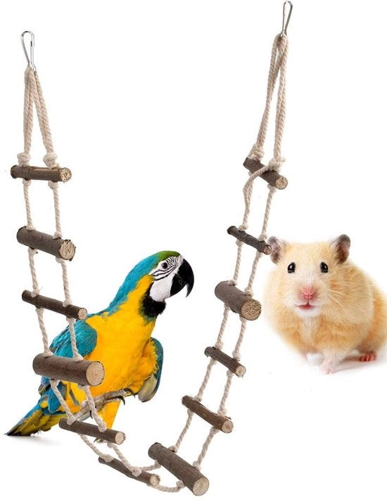 Scale a Scalinata in Legno - Ponte Flessibile - Sospensione per Gatti - Sicura per Animali Domestici - Non Tossica - Migliora l'Equilibrio e la Coordinazione - Giocattolo per Animali Domestici