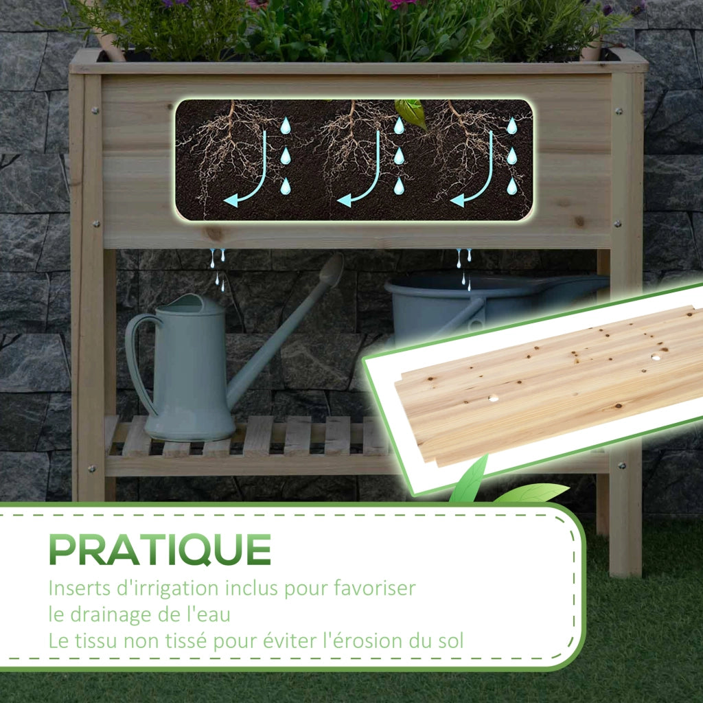 Mobile da bagno con ripiani e vasi ¨C Zephmum ¨C Legno massello 90x40x81 cm