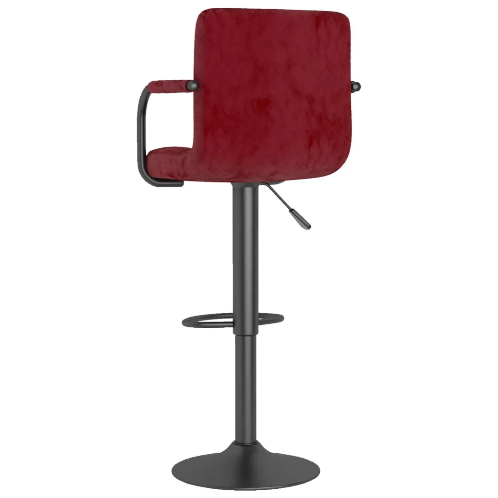 Sgabelli da Bar 2 pz Rosso Vino in Velluto 334665