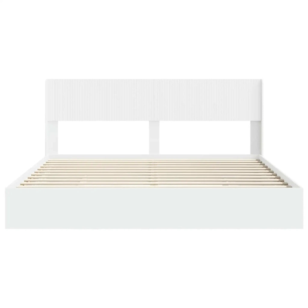 Struttura del letto con stoccaggio e testata Bianco 3414353