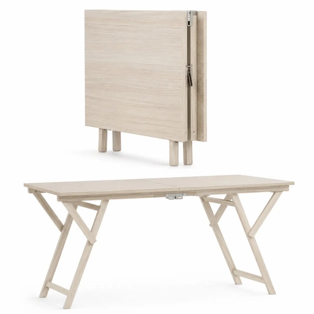 Tavolo picnic pieghevole rovere sbiancato cm 75x140x78h