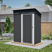 Casetta da giardino in metallo con porta chiudibile 152;2 x 83;6 x 182 cm; nero