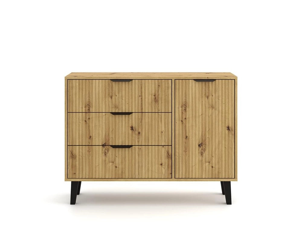 Cassettiera SCANDI 1d3s slim rovere artisan per camera e soggiorno