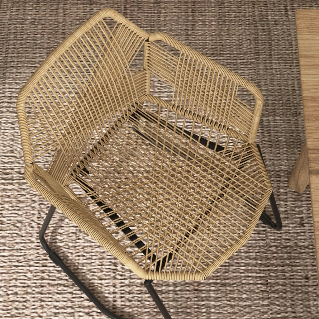 Sedia da pranzo design ¨C zephmum ¨C corda intrecciata, acciaio, 56x59x74 cm