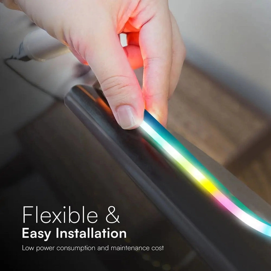 Kit Striscia Led Neon Flex RGB Magic Smart 3W/m 5m 30LED/m USB 5V con Telecomando e Bluetooth App LotusLamp SKU-24050