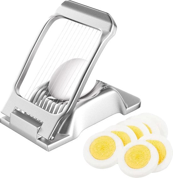 Ettore eiersnijder in alluminio - Resistente alla lavastoviglie per uova cotte, kiwi e fragole.