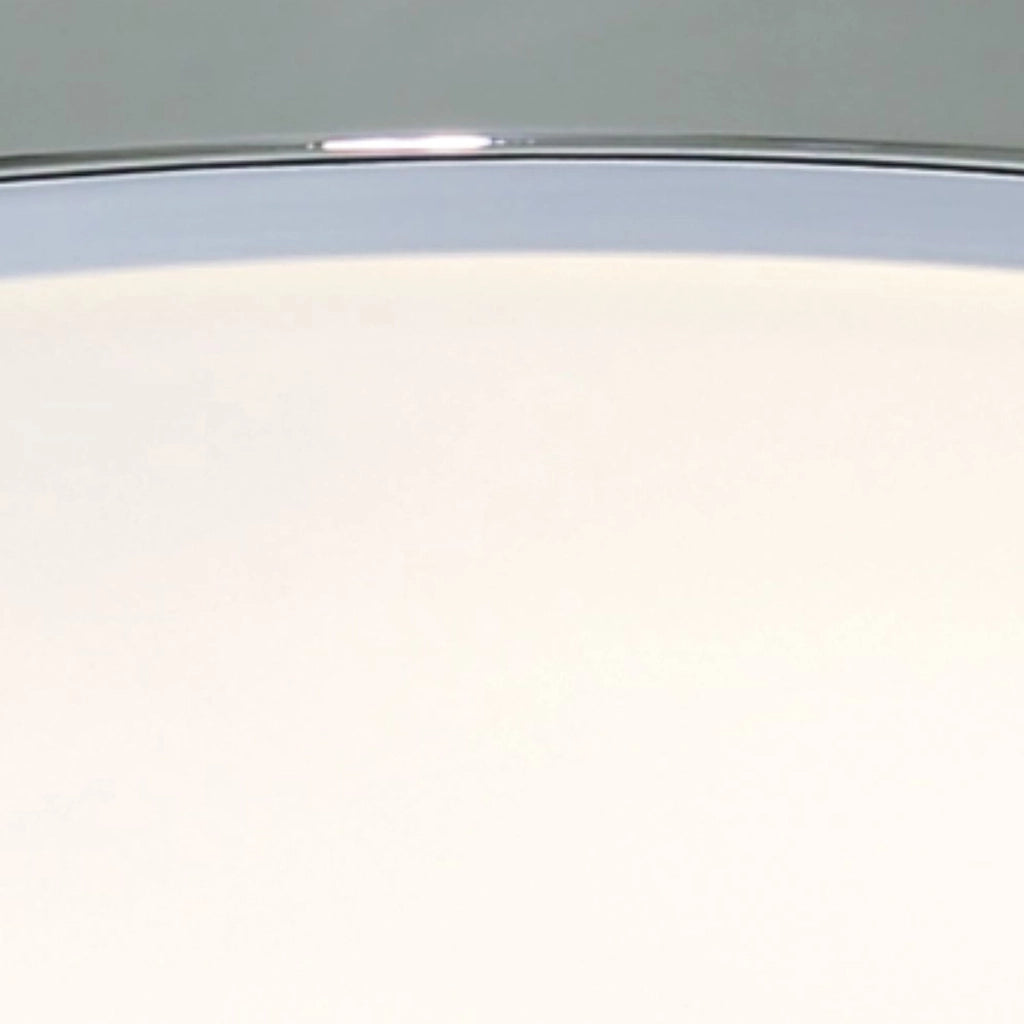 Plafoniera Contemporanea Formaggio Acciaio Cromo Vetro Bianco 1 Luce E27 28Cm