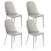 E-STYLO Sedia in polipropilene grigio chiaro e gambe in metallo grigio chiaro, 46cm X 55cm H. 80cm.