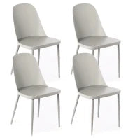 E-STYLO Sedia in polipropilene grigio chiaro e gambe in metallo grigio chiaro, 46cm X 55cm H. 80cm.