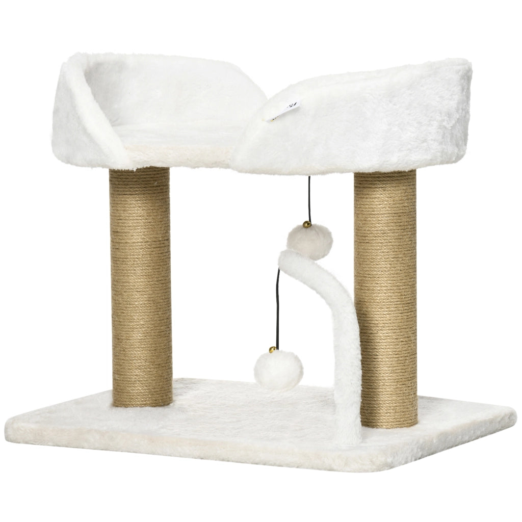 Arbre ¨¤ Chat con Piattaforma e Pompon ¨C Zephmum ¨C Beige 48x38x42 cm