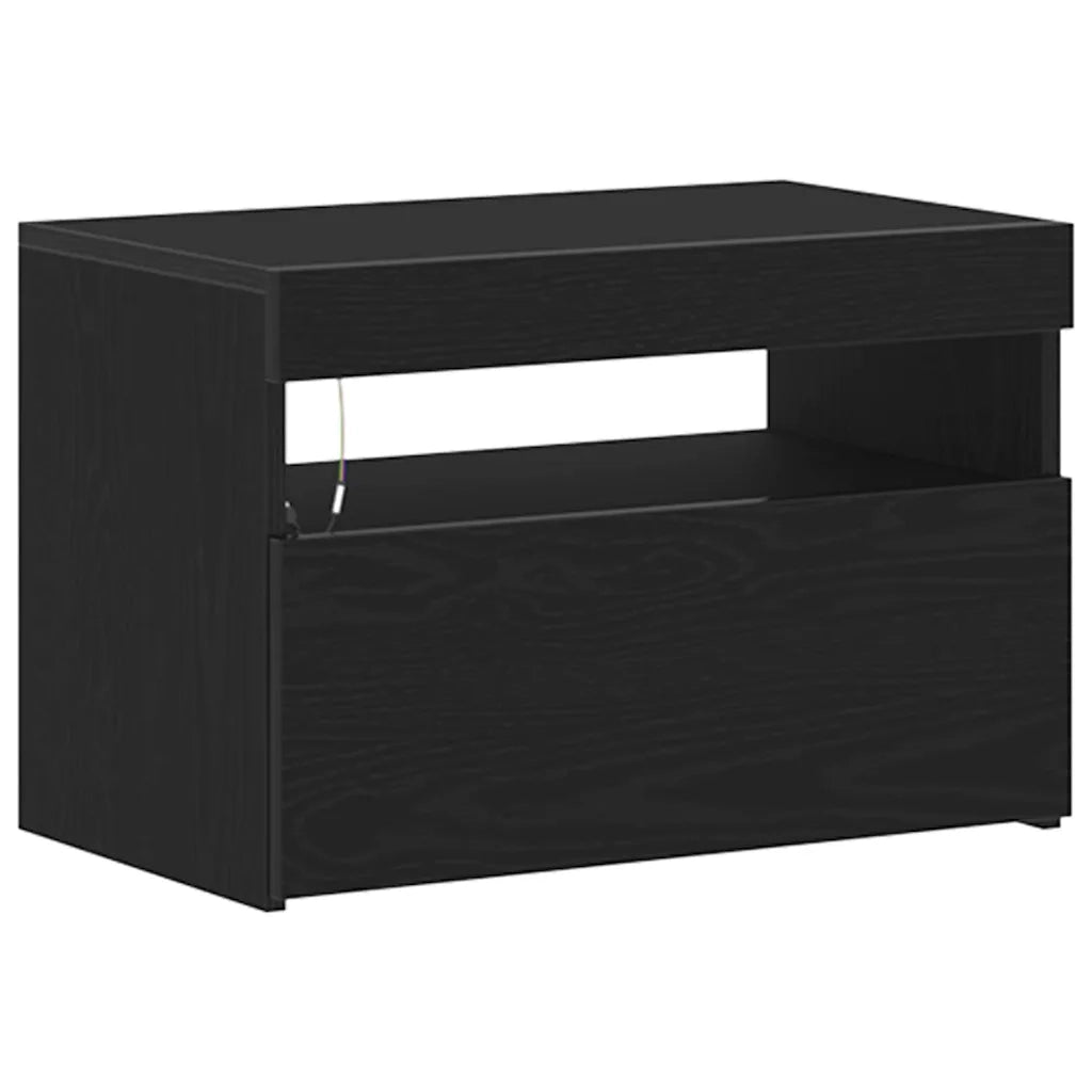 Armadio da Notte Rovere Nero 60 x 35 x 40 cm Legno multistrato 3333067
