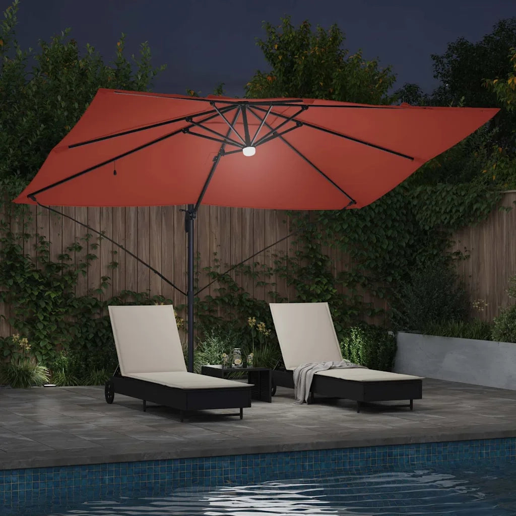 Ombrellone Terracotta 351 x 250 x 253 cm Poliestere e Alluminio 42003366