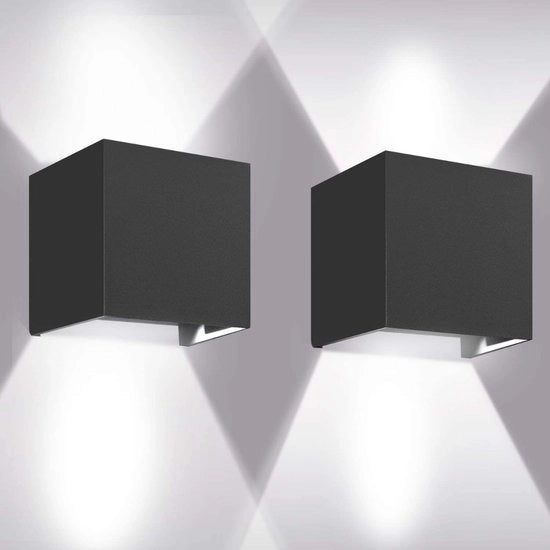 Lampada da Parete Caricabile - 12W - 6000K - Luce Bianco Calda - Esterno - Parete - 1000lm - IP65 - Acquisibile - Angolo di Iraggiamento Regolabile