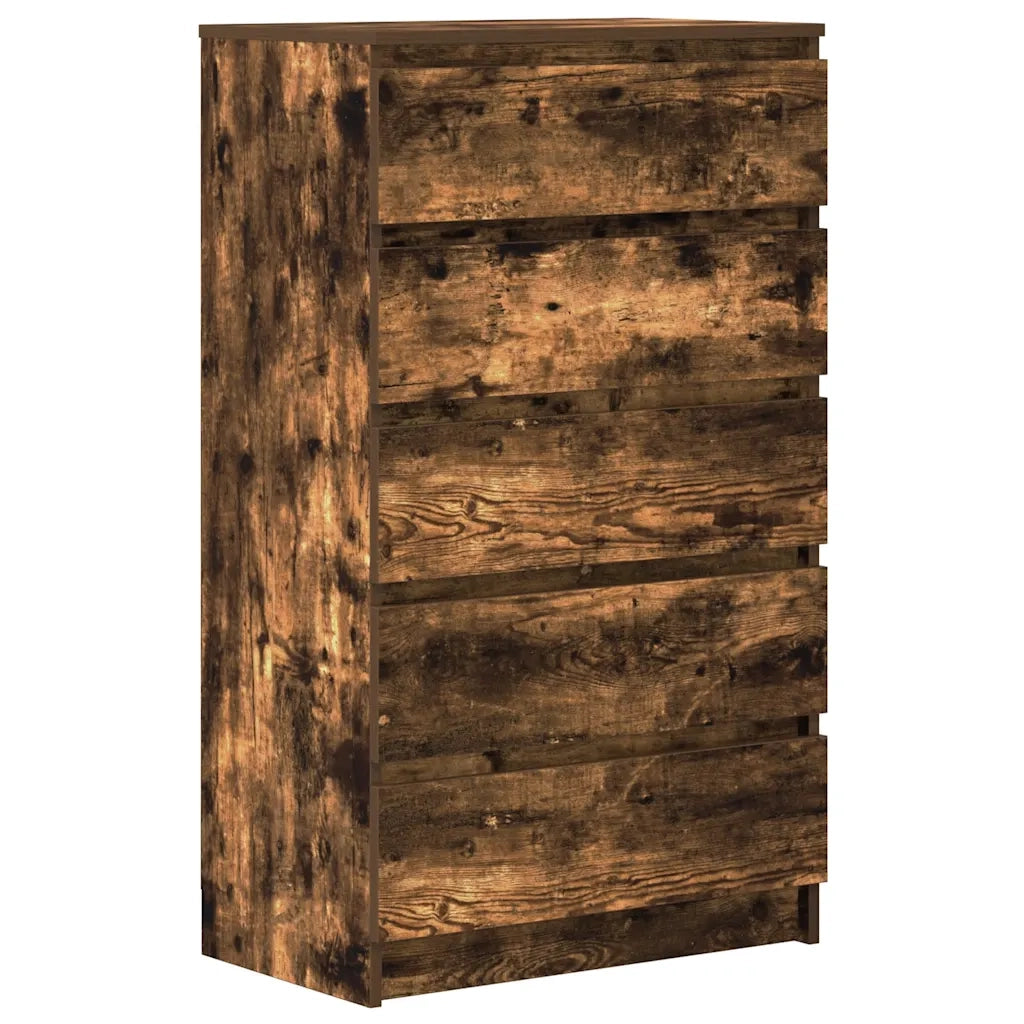 Cassettiera Rovere Fumo 60x36x103 cm in Legno Multistrato 823021