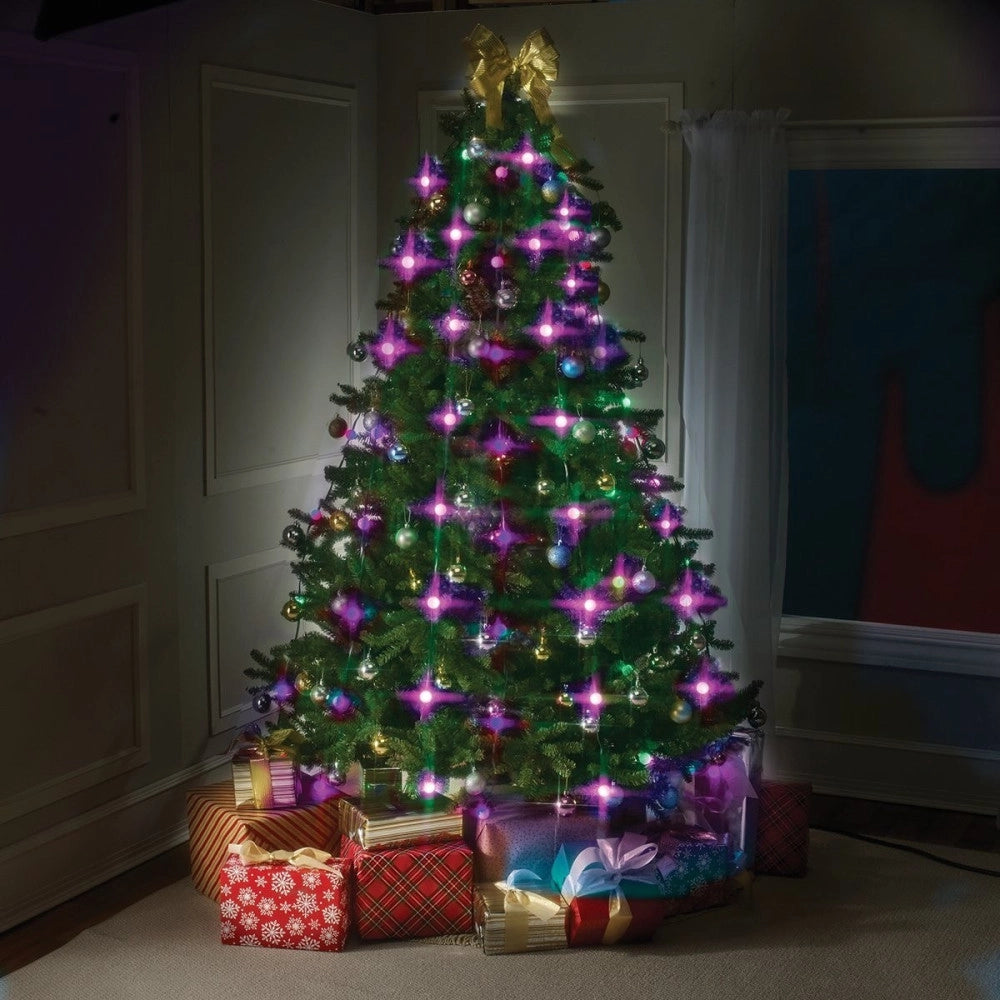 Trade Shop - Mantello Luminoso Addobbi Per Albero Di Natale 64 Lampadine Led Con Telecomando -