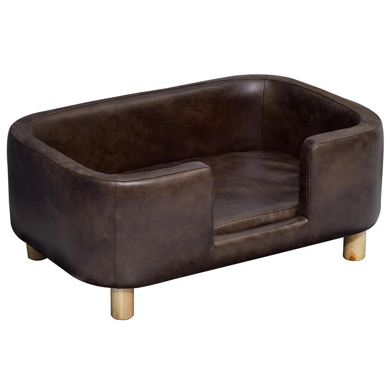 CUCCIA DIVANO PER CANI DI PICCOLA E MEDIA TAGLIA 74X48.5X31 CM MARRONE SCURO