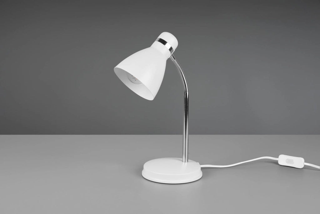 Lampada da scrivania HARVEY bianca metallo E27 RL 33cm