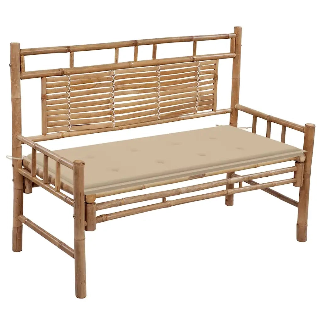 Panca da Giardino con Cuscino 120 cm in BambÃ¹