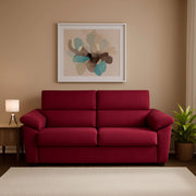Contrada, Divano Letto 2 Posti Sfoderabile Made in Italy, 205x95 cm Rosso
