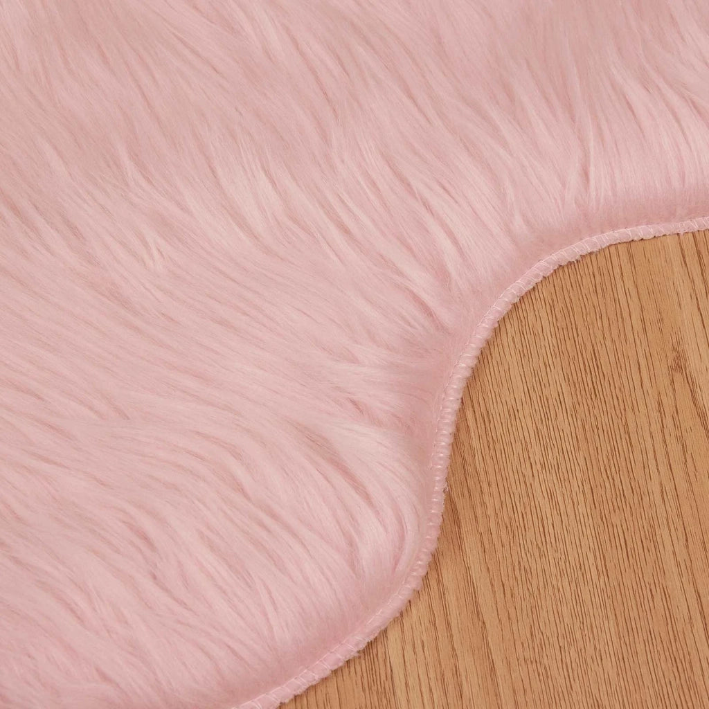 Tappeto in finta TAFALLA Rosa 60 x 90 cm Poliestere 42021563