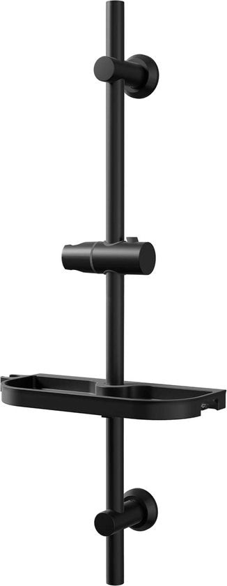 Set di doccia in acciaio inossidabile - nero 70cm maniglia di doccia con supporto e piatto - maniglia per montaggio a parete variabile